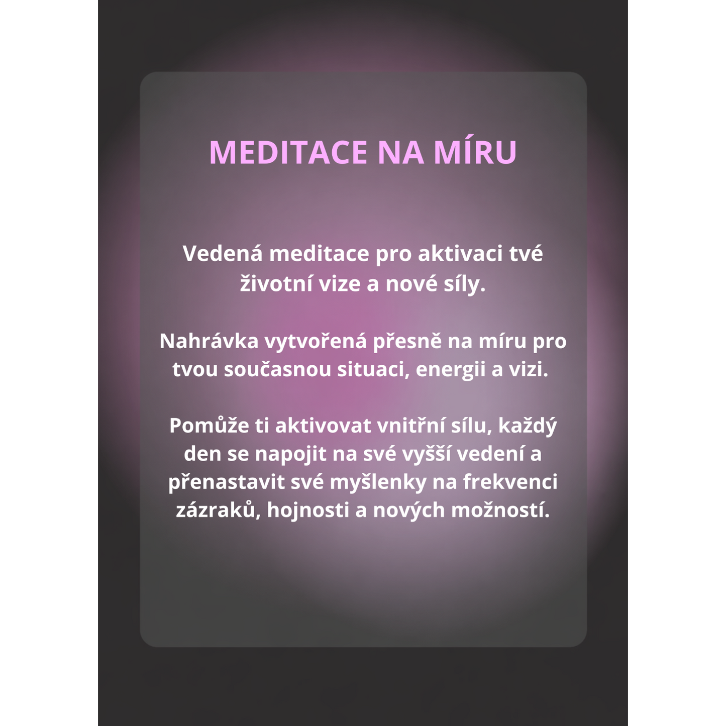 MEDITACE NA MÍRU
