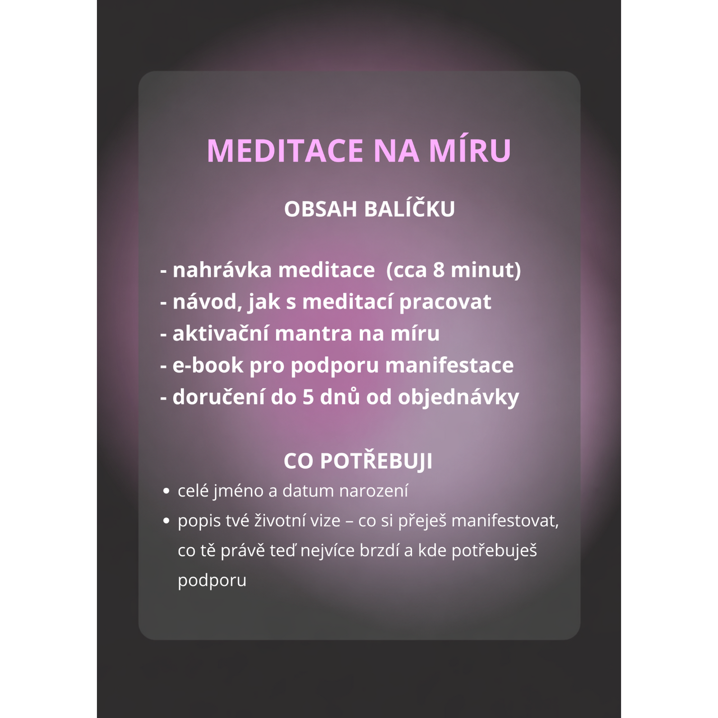 MEDITACE NA MÍRU