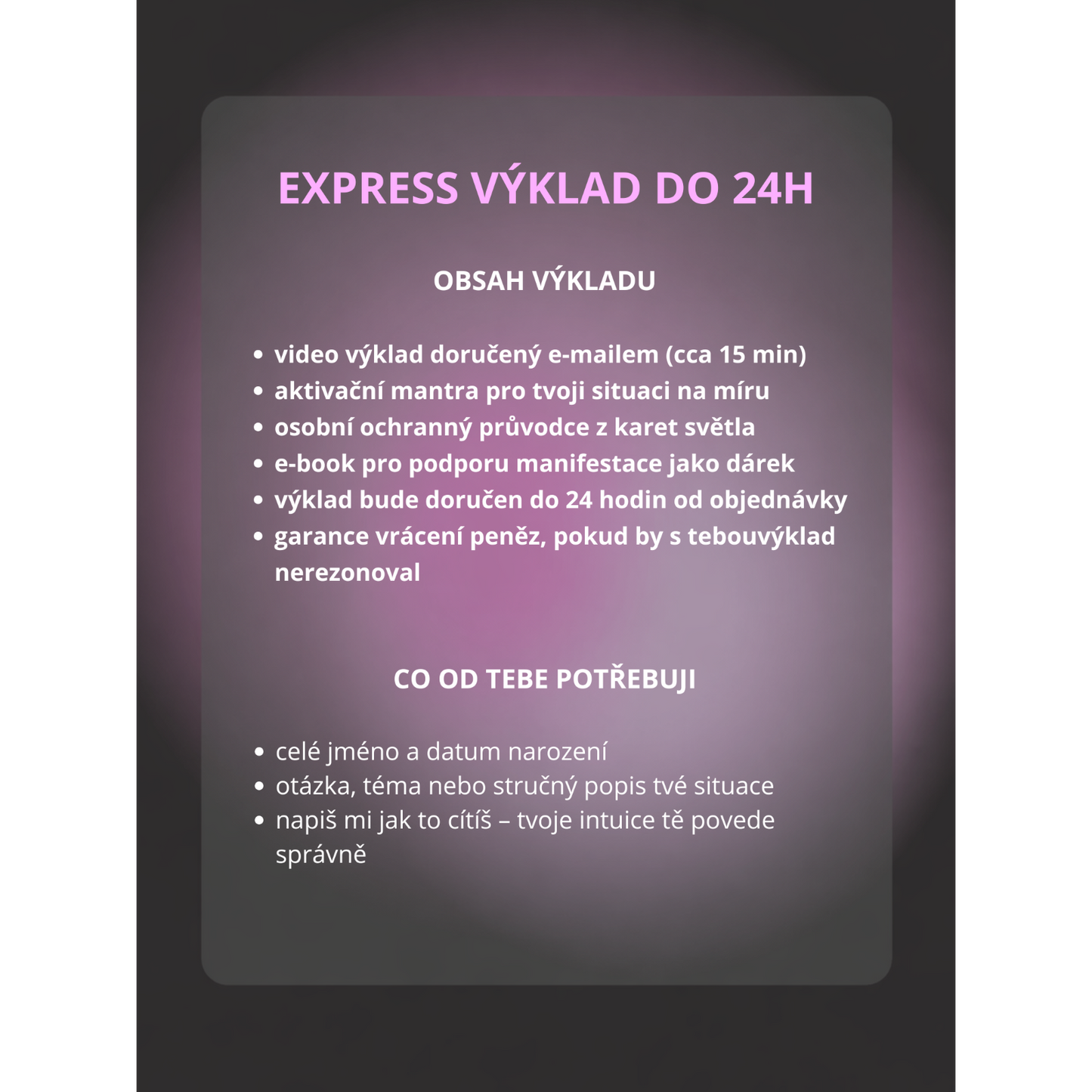 VÝKLAD DO 24H
